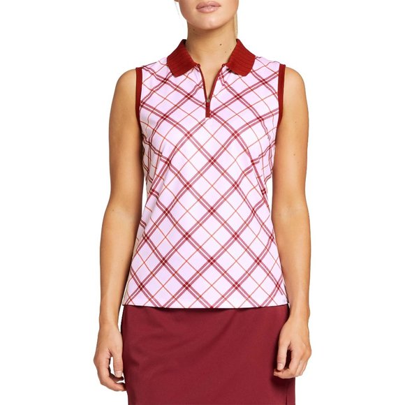 Lady Hagen Tops - NWT Lady Hagen Women's Clubhouse Plaid Sleeveless Golf Polo